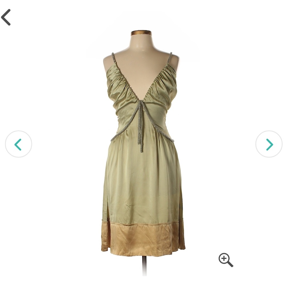 Silk Olive Green/ Gold Chloé dress